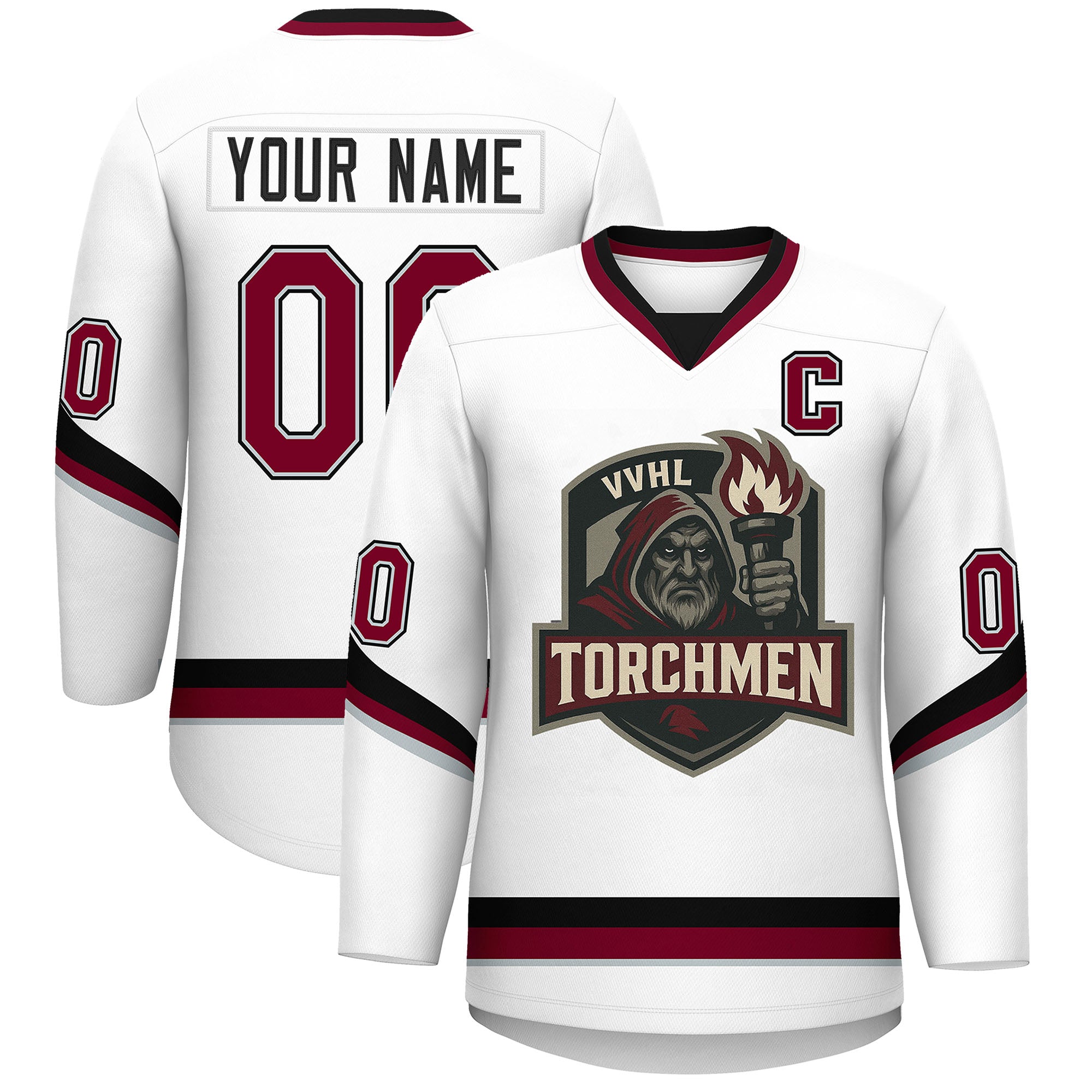 VVHL S9 Torchmen Black White Hockey Jersey