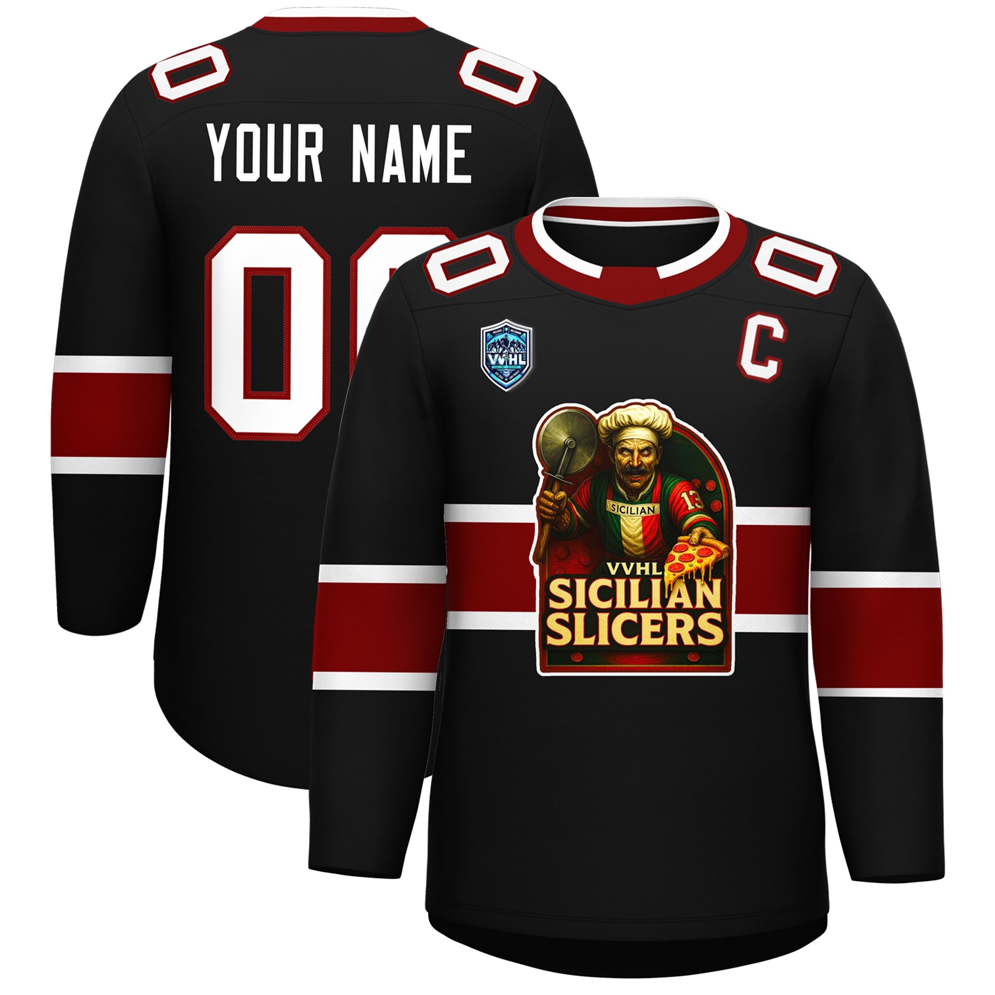 VVHL S9 Sicilian Slicers Red Hockey Jersey