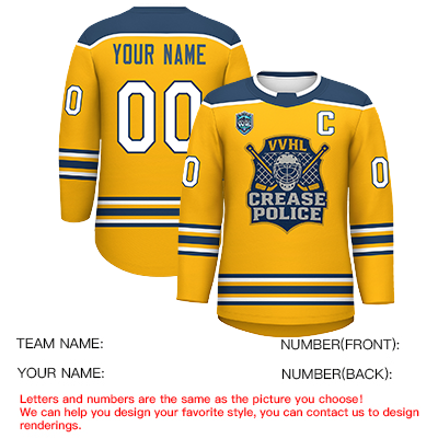 VVHL S9 Crease Police Yellow White Hockey Jersey